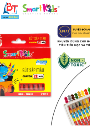 Sáp màu Dino 18 màu CR02 (18 màu/hộp)