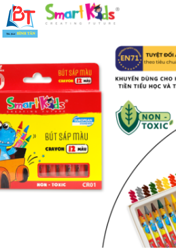 Sáp màu Dino 12 màu CR01 (12 màu/hộp)