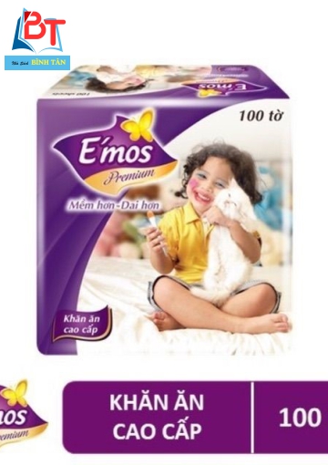 Khăn ăn E'mos 100 tờ  33*33