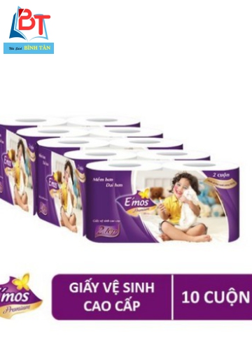 Giấy vs E'mos tím cá heo xanh 2 lớp - 1 cặp (lốc = 5 cặp)