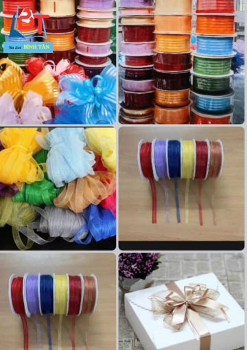 Ruy băng voan nhập - cuộn ~ 20met (lõi nhựa)